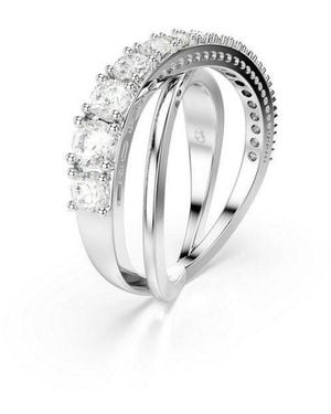 Swarovski Fingerring Schmuck Geschenk Hyperbola Ring, Mit Kristall, Zirkonia (Synth) - Schwarz