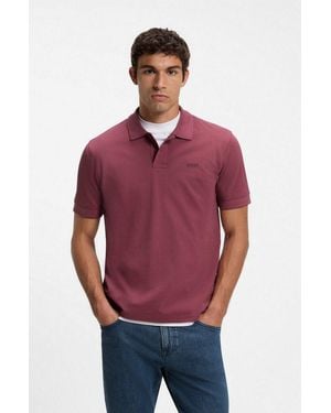 BOSS Poloshirt Prime Regular Fit Cotton Pique Polo Aus 100% Baumwolle - Rot