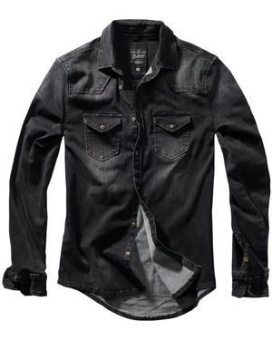 BRANDIT Outdoorhemd Riley Denim Hemd - Schwarz
