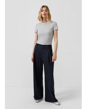 S.oliver Chinos Hose Nadelstreifenhose Mit Kontraststreifen: High Rise Extra Wide Leg - Weiß