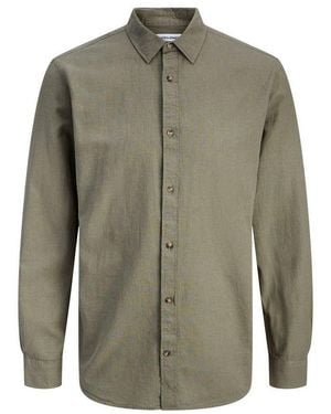 Jack & Jones Langarmhemd Jjesummer Linen Blend (1-Tlg) - Grün