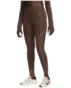 Nike Laufhose Performance Pro Mid-Rise 7/8 Leggings Damen - Braun