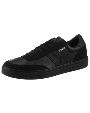 HUGO Morrie Sneaker Schnürschuh, Halbschuh, Freizeitsneaker Im Materialmix - Schwarz