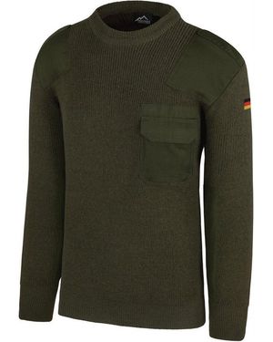 normani Strickpullover Herren Bw-Pullover Mit Schurwolle Barntrup Bundeswehr Pullover Strickpullover Aus Schurwolle Mit Deutschlandfahne - Grün