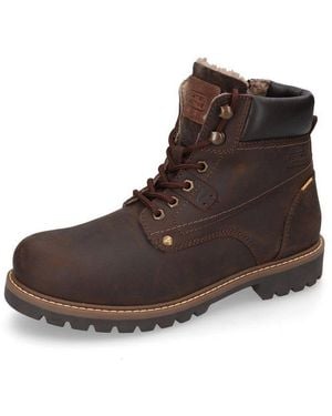 Camel Active Winterboots Schnürstiefel Mit Profilsohle Und Warmfutter - Schwarz