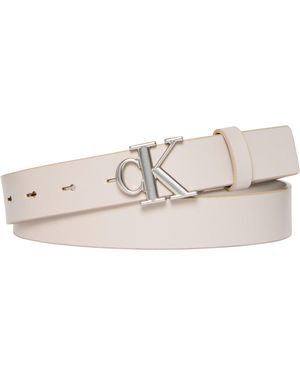 Calvin Klein Ledergürtel Monogram Plaque Buckle 25Mm - Schwarz