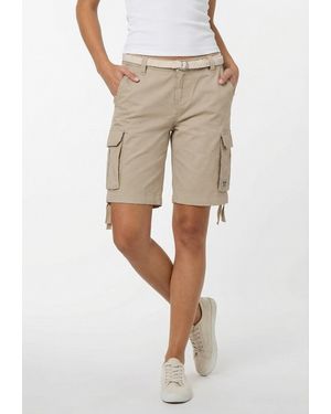Sublevel Bermudas Shorts Cargobermuda mit Gürtel 5 Pocket - Natur