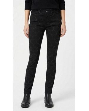 M·a·c Skinny-Fit-Jeans Dream Skinny Chain Glitter Mit Glitzersteine Muster - Schwarz