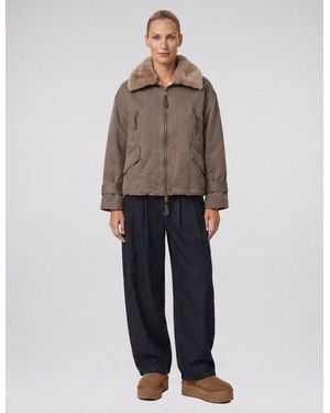 BLONDE No. 8 Winterjacke Tyra Ii Mit Kunstfell-Kragen - Blau