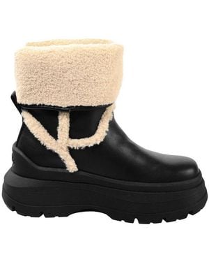 Buffalo Olympia Fold Boot Warm Stiefelette Mit Plateauabsatz - Schwarz