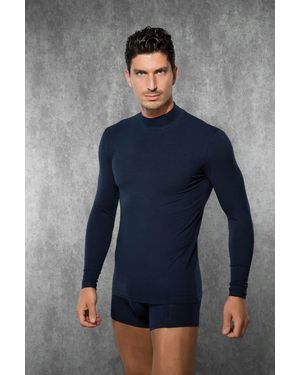 Doreanse Langarmshirt Halb Stehkragen Langarm Männer ShirtDA2930 - Blau