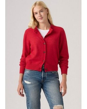 Levi's Strickjacke Claire Ls Cardigan Taille Bedeckend, Schmale Passform - Rot