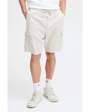 Solid SDFerris Cargo Shorts aus Leinenmix - Natur