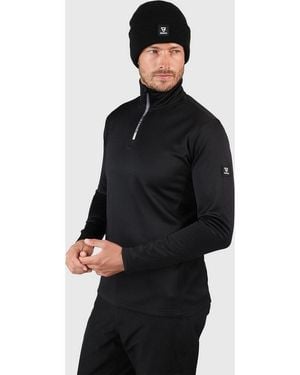 Brunotti Fleecepullover Heros Fleece Mit Badge-Applikation, Aus Trikotfleece, Atmungsaktiv, Wasserabweisend - Schwarz