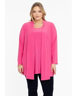 Yoek Cardigan Strickjacke Große Größen - Pink
