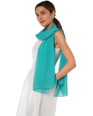 MayTree Modeschal Chiffon Schal, Stola, Umschlagtuch für Abendkleid, Hijab, (ück, 1-St) - Blau