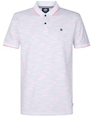 Petrol Industries Poloshirt – Kurzarmshirt mit Allover-Print - Weiß