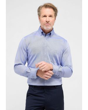 Eterna Langarmhemd MODERN FIT NON IRON (bügelfrei) - Blau