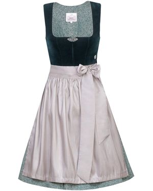 Marjo Dirndl 'Elisabeth' Samt 697758, Jadegrün 58cm