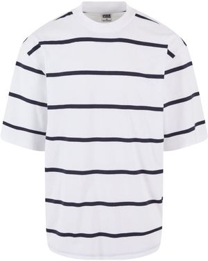 Urban Classics T-Shirt Oversized Sleeve Modern Stripe Tee (1-tlg) - Grau