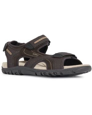 Geox Uomo Sandal Strada Sandale, Sommerschuh, Klettschuh, Outdoorsandale, Im Trekking-Look - Schwarz