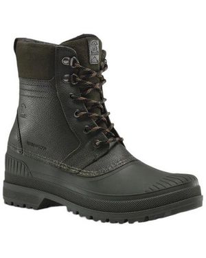 Kamik Hemlock (Leder, Wasserdicht) Dunkelgrün Herren Winterstiefel - Schwarz