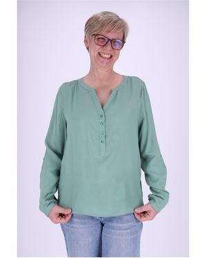 SPLASH OF COLOR Klassische Bluse Schlupfbluse Uni - Weiß