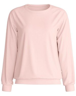 CALIDA Langarmshirt Favourites Sleep Damen (1-Tlg) Raglanärmel, Weiche Interlock-Qualität Und Bequem - Pink
