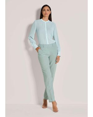 Madeleine Ügelfaltenhose Bügelfalten-Hose mit Leinen - Blau