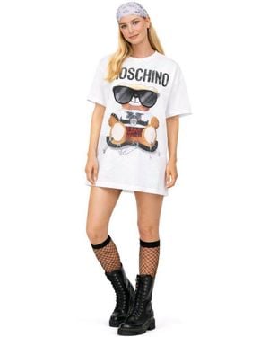 Moschino T-Shirt Couture Teddy Bear Oversize Loose Fit Teddybär Top - Schwarz