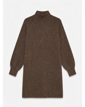 Vero Moda Strickkleid Vmluna Ls Highneck Dress Fr Materialmix - Braun