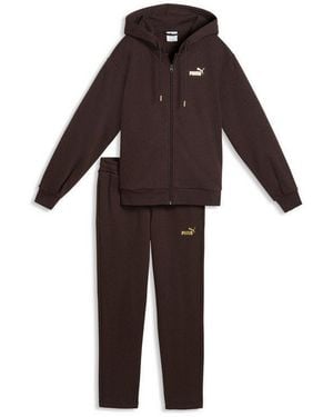 PUMA Jogginganzug Metallic Trainingsanzug Mit Kapuze Damen - Schwarz