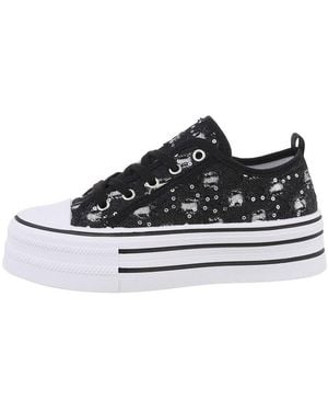 Ital-Design Komfort Sneaker Mit Erhöhter Sohle Für Alltag & Freizeit Sneaker (85867657) Flach Sneakers Low - Schwarz