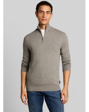 Tom Tailor Strickpullover Pullover & Strickjacken Troyer Strickpullover Mit Kaschmir-Anteil - Grau