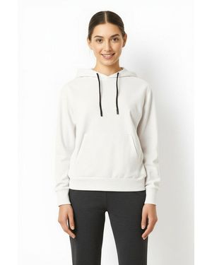CMP Kapuzenpullover WOMAN SWEAT FIX HOOD aus Polyester, Viskose und Elasthan, mit fixierter Kapuze - Weiß