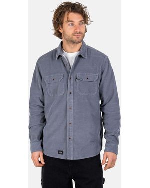 Reell Langarmhemd Dual Cord Shirt - Blau