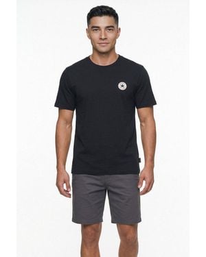 Converse T-Shirt Chuck Patch Tee Mit Rundhalsausschnitt, Normale Länge, Aus Baumwolle - Blau