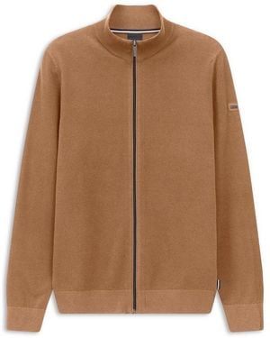 Bugatti Strickjacke Basic Essential Mit Reißverschluss - Braun
