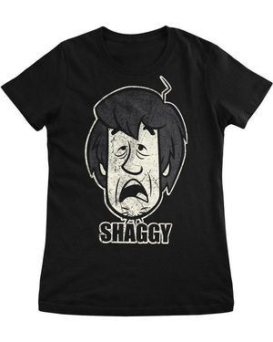 Scooby Doo T-Shirt Shaggy Distressed Girly Tee - Schwarz