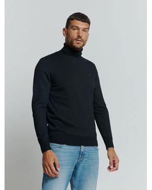 No Excess Rollkragenpullover - Blau