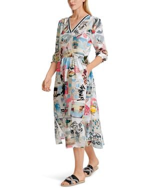 Marc Cain Midikleid "Sports Summer Pics" Premium mode mit Memoriesprint - Weiß