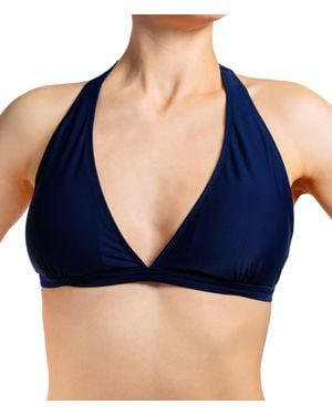 Aquari Triangel- Bikini Oberteil Neckholder Push Up Padded Zum Binden - Blau