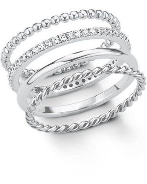 S.oliver Ring-Set (Set, 4-Tlg) Mit Zirkonia (Synth) - Grau