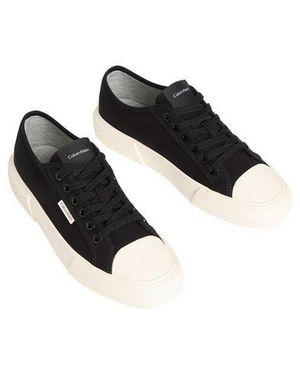 Calvin Klein Vulc Lace Up Canvas Plateausneaker Schnürschuh, Canvas-Sneaker, Halbschuh Mit Gummikappe - Schwarz