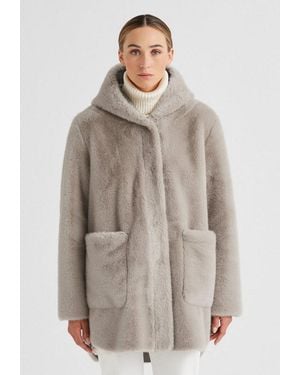 Milestone Fellimitatjacke Mspersiana Damen Kunstfelljacke Übergangsjacke - Natur