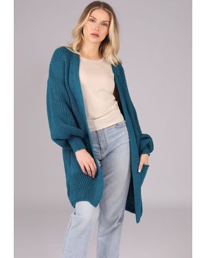YC Fashion & Style "Herbstlicher -Cardigan – Gemütlicher Strickjacke mit Taschen" Boho - Blau
