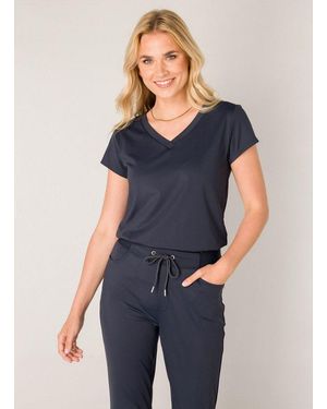 Base London T-Shirt Tilly Mit V-Ausschnitt - Blau