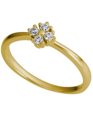 Firetti Fingerring Schmuck Geschenk 375 Damenring Goldring Blume, Mit Brillanten - Schwarz