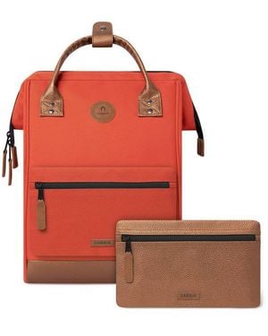 Cabaïa Rucksack Essentials Backpack (Set, 3-Tlg) - Rot