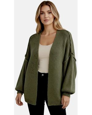Worldclassca Cardigan Strickjacke Cardigan Uni Open Front Pullover) - Grün